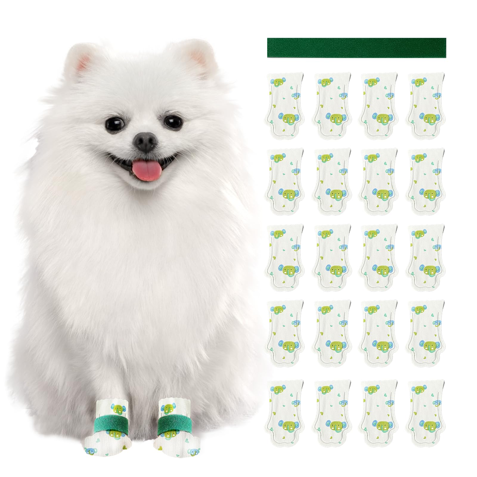 Furrtripsy Disposable Dog Booties for Dog Cats,Pet Booties Waterproof and Breathable with Adjustable Velcro,Unstoppable Paw Protectors for Large,Small and Medium, 20 Counts (Small)