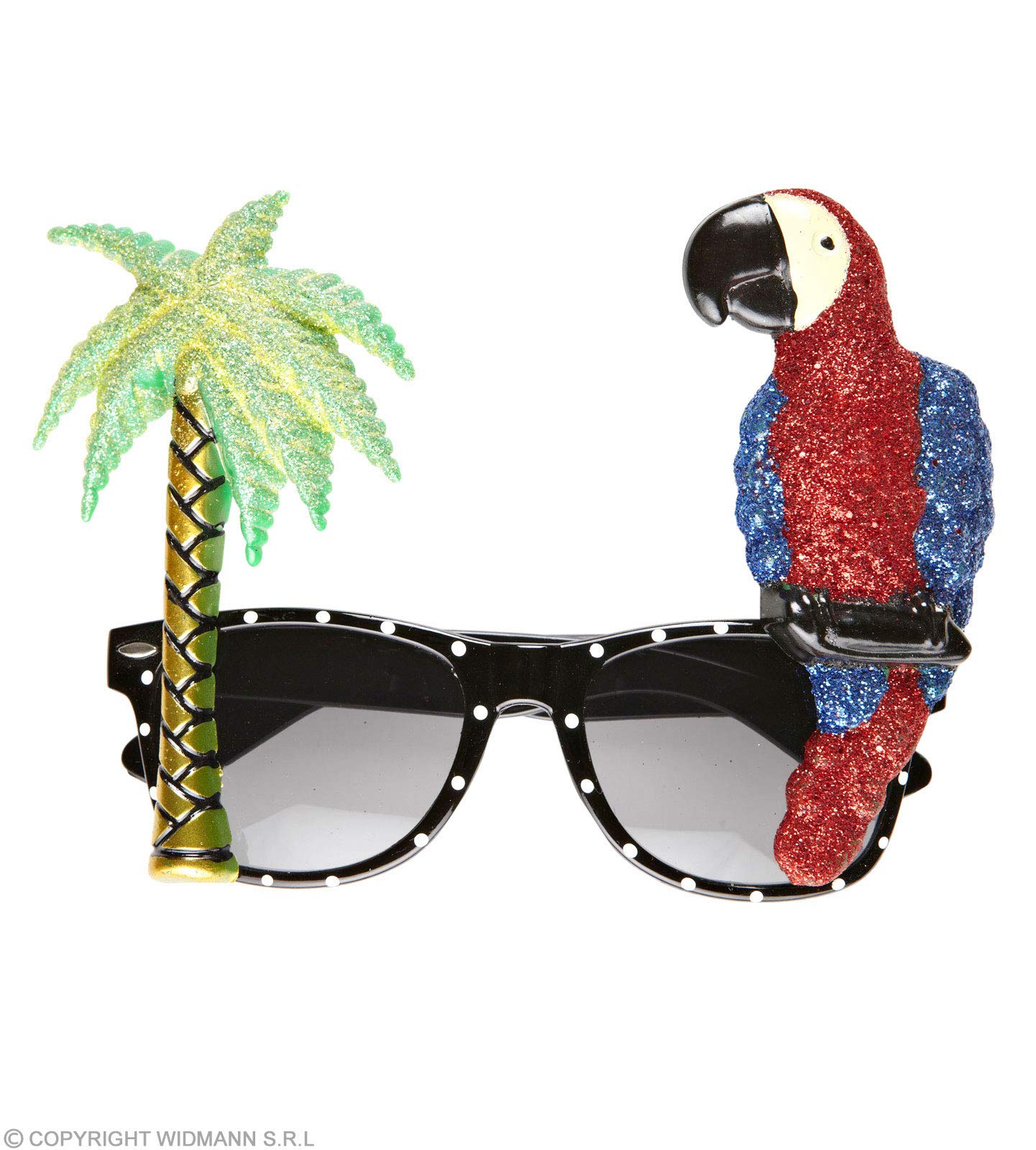 Widmann 0349Q - Tropical Parrot Glasses, Adult Unisex, Hawaiian, Summer Parties, Funny, Carnival, Theme Parties