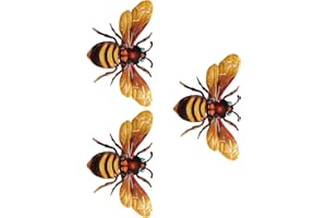 Metal Wall Decor | Bee 3d Wall Art - Exterior Decorations, 3X Weather-Resistant, Rust-Proof Sculptures For Bathroom, Kitchen,