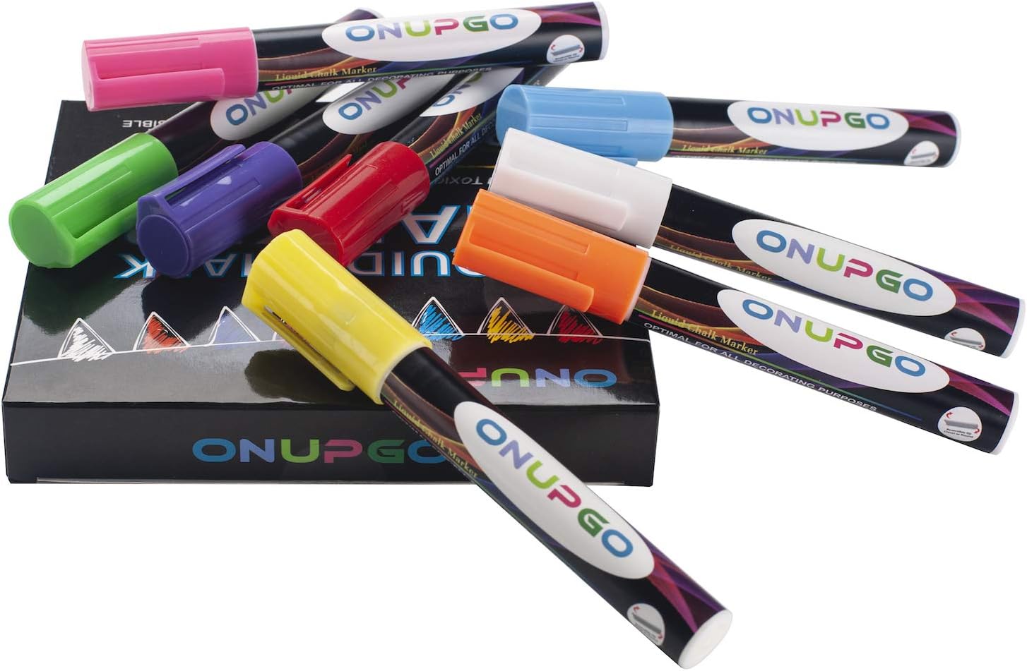 ONUPGO Liquid Chalk Markers, 8 Pack Erasable Chalk Pens for Chalkboards Signs Window Pen for Blackboard Glass, Kids Art - Image 3