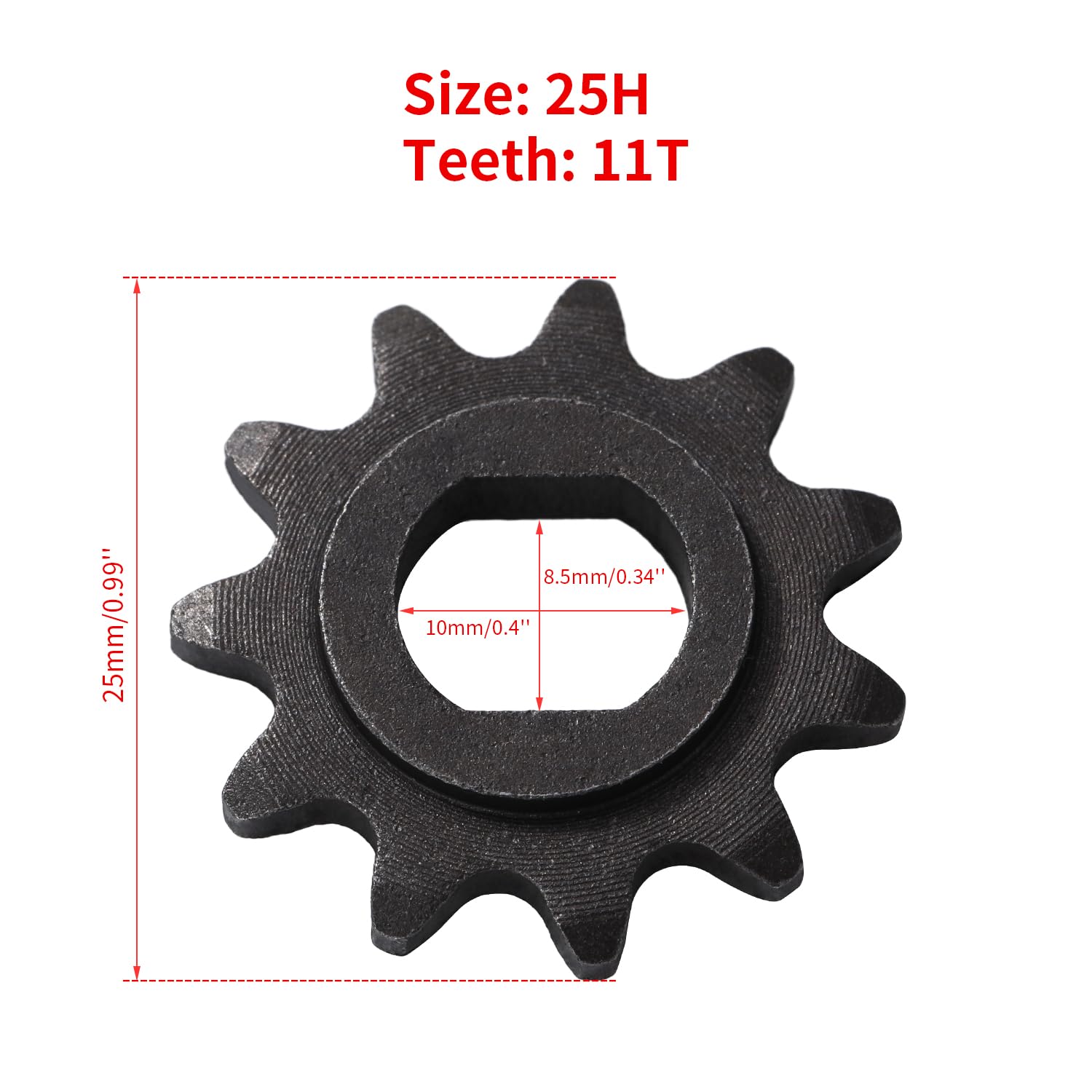 KAMIER 11T Teeth 25H Chain Motor Sprocket with Master Links Replacement for Razor MX650 MX500 SX500 Mcgrath RSF650 Dirt Rocket Bike Kids Electric Scooter Mini Bike Go Kart Cart MY1020 DC Motor Parts