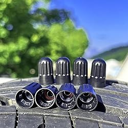 Black TPMS Plastic Tire Valve Stem Caps with Rubber