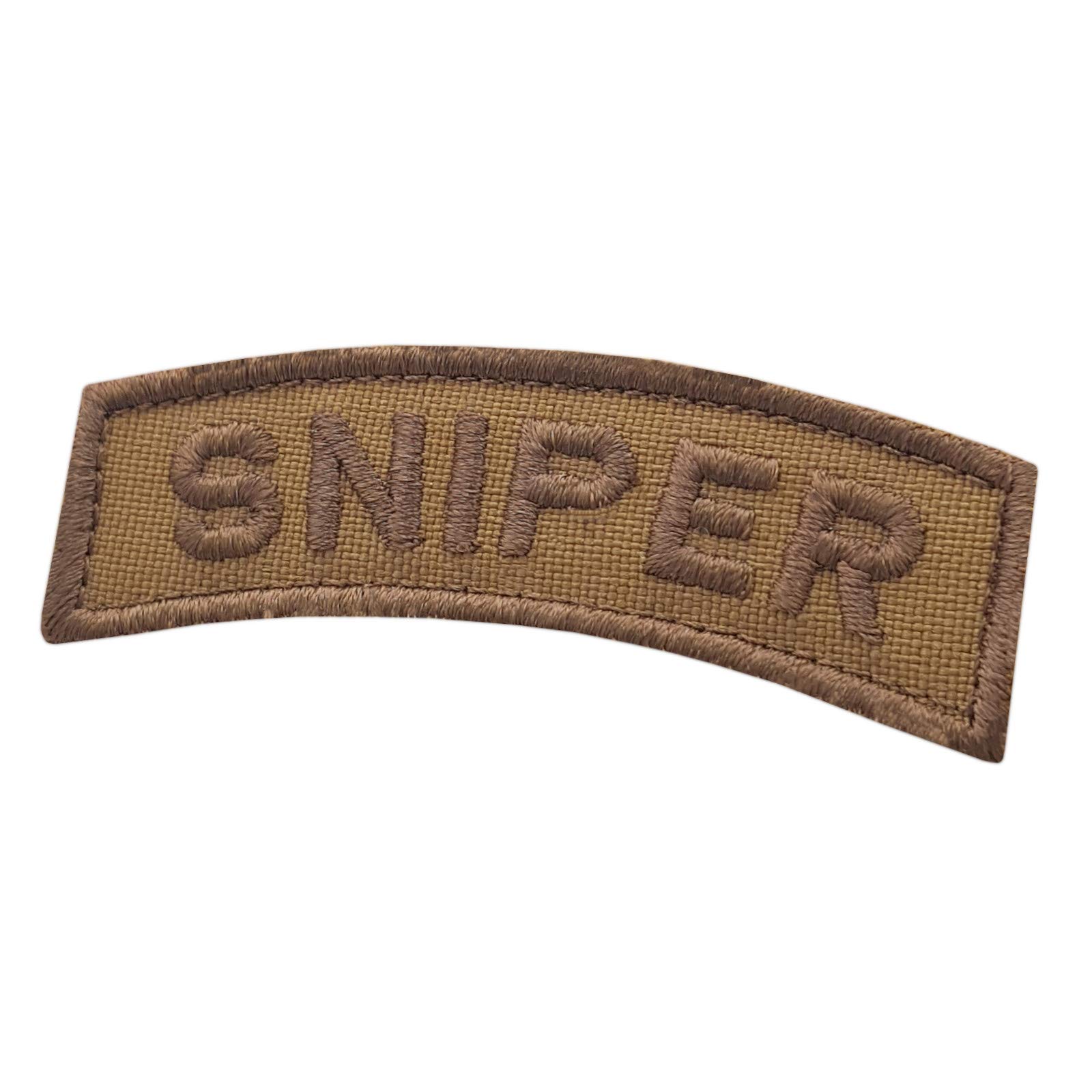 Sniper Shoulder Tab Coyote Tan Army Morale Tactical Hook Patch