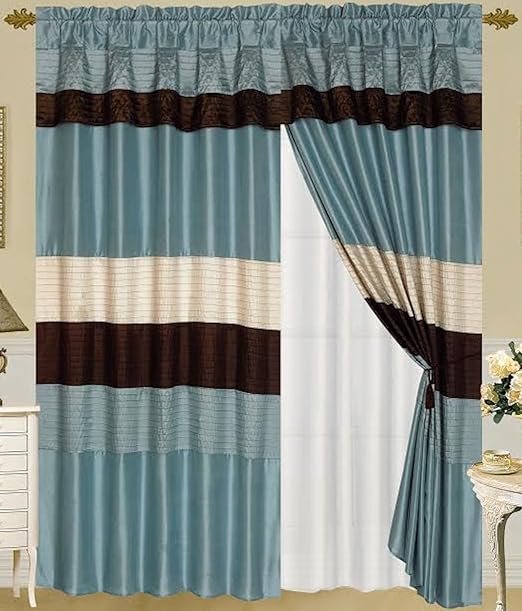 Amazon Com Legacy Decor Venetian Blue Brown And Beige Faux Silk