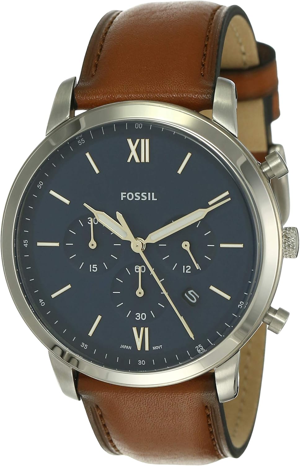 Fossil Men's Chronograph Quartz Watch with Leather Strap FS5453 Fossil