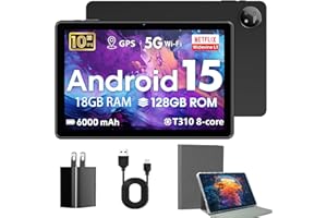 Tablet 10 Inch,Android 15 Tablets,18GB+128GB,1TB Expand,Widevine L1 Compatible Octa-Core Tablet with WiFi 5, 6000mAh, T310 CP