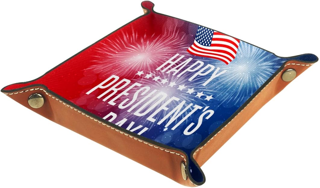 Caja de almacenamiento pequeña, bandeja de valet para hombre,Día del