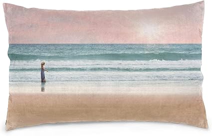 Amazon ガールピローケースオーシャンガールウォーキングシースローピロークッションカバーサマーウォーターバケーションサンピローケース長方形ロングピローケース隠しジッパー付きホームソファルーム用装飾サイズ40 X 60 Cm 枕カバー ピローケース オンライン通販