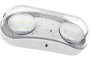 SITISFI Outdoor Emergency Light with Battery Backup, Exterior Emergency Exit Lights Hardwired, Wet Location LED Egress Lights, Waterproof Commercial Emergency Lighting Fixture, 120-347V, UL Listed(1 Pack)