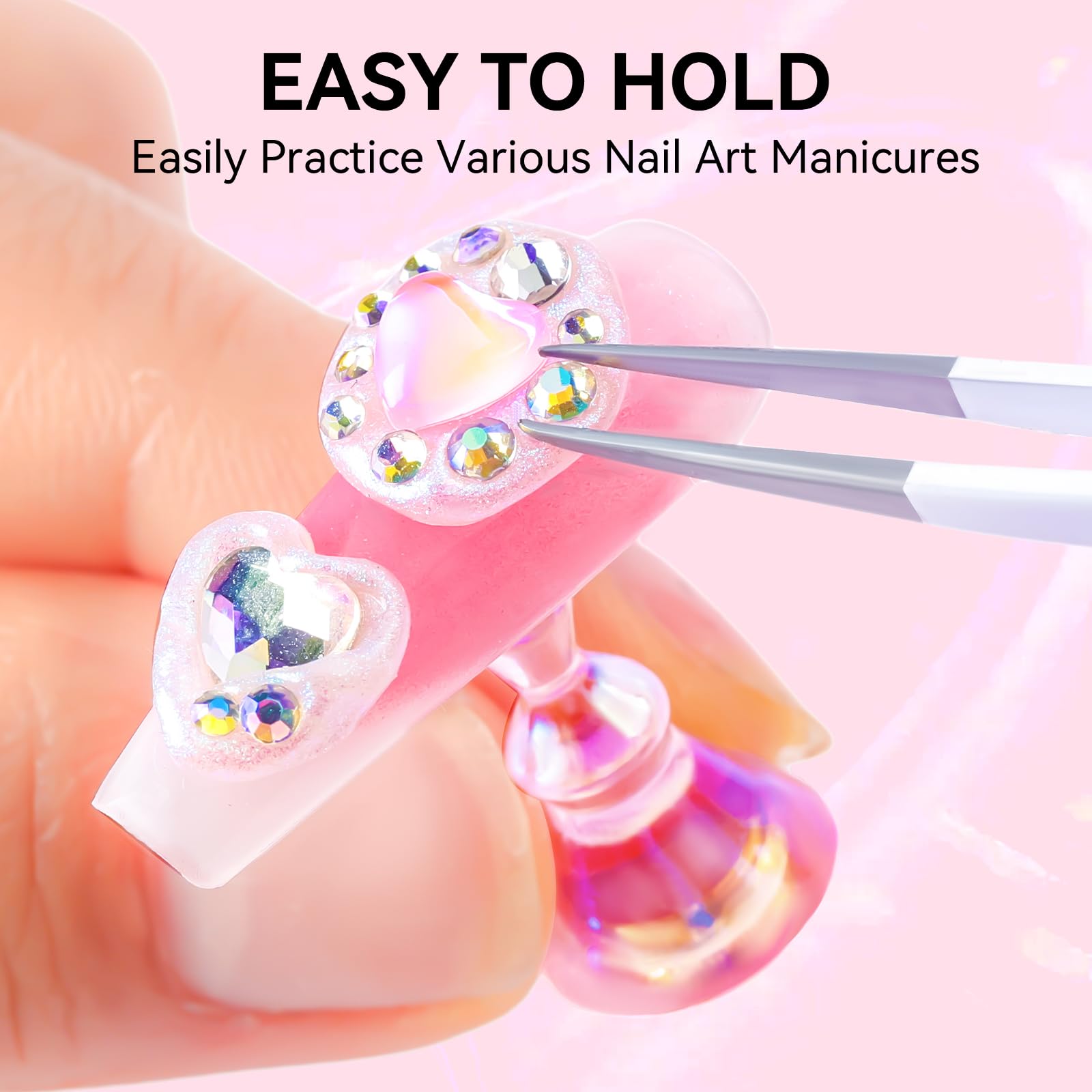 Makartt Nail Stand for Press On Nails Display Practice Art Painting Magnetic Fake Nail Holder for Painting Nails Stand for False Nail Designs with Reusable Putty for Home DIY Beginner Salon Supplies
