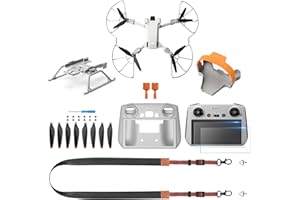 YETEETH Mini 3 Pro/Mini 3 Accessories Bundle 8 in 1 Accessories kit, Propeller Holder Strap,Propeller Guard,Joysticks,HD Glass Protector,Lanyard Neck Strap,Landing Gear,Silicone Protection Cover,Propellers