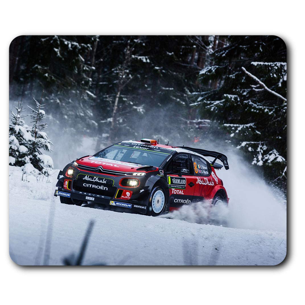 Destination Vinyl Ltd Comfortable Mouse Mat - Winter Rally Car Snow Hatchback 23.5 x 19.6 cm (9.3 x 7.7 inches) for Computer & Laptop, Office, Non-slip Base - RM12306
