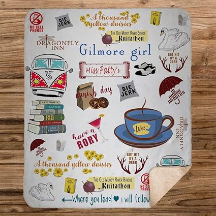 Gilmore Girls Blanket 50x60 Fleece Blanket Gilmore Girls Quotes Where You Lead I Will Follow Dragonfly Inn In Omnia Paratus Luke S Dinner Rory Lorelai Gifts Gilmore Girls Bedding Collection Amazon Co Uk Kitchen