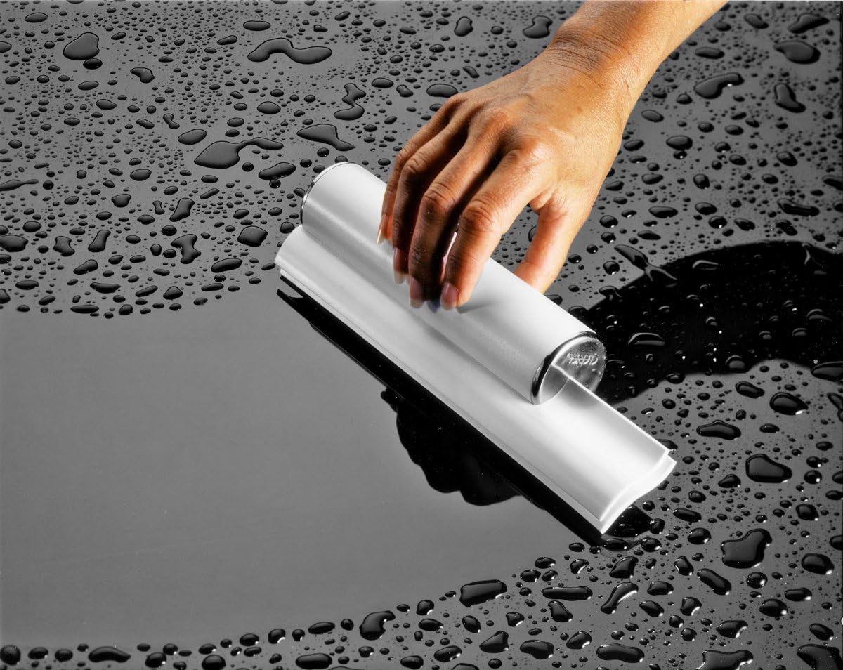 cleret Elite Bath Shower Squeegee with Chrome End Caps Dual White