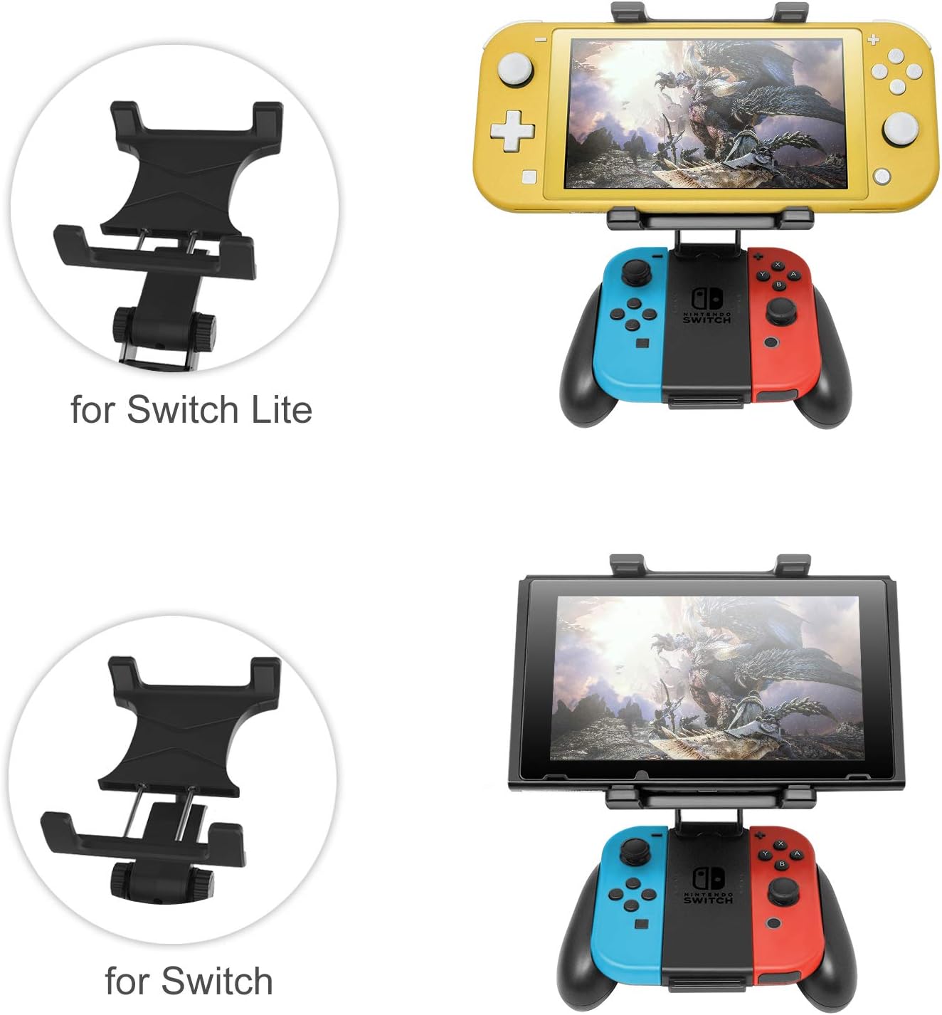 Handle Bracket for Nintendo Switch Joy-Con, Adjustable Clip Clamp Mount Holder for Nintendo Switch/Nintendo Switch Lite Console: Electronics