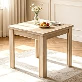 31.5"-63" Square Extendable Folding Dining Table, Natural MDF Wood | Living Room, Kitchen, Dining Room, Space Saving, Drop Leaf, Modern Dining Room Table, Rectangular Dining Table, Seats 4-6