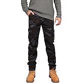 BOJIN Men's Cargo Pants Casual Military Army Camo Relaxed Fit Cotton Combat Camouflage Cargo Work Pants with 8 Pockets