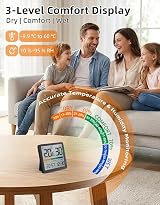NOKLEAD Room Thermometer Hygrometer Digital Indoor Thermometer with Clock view 2