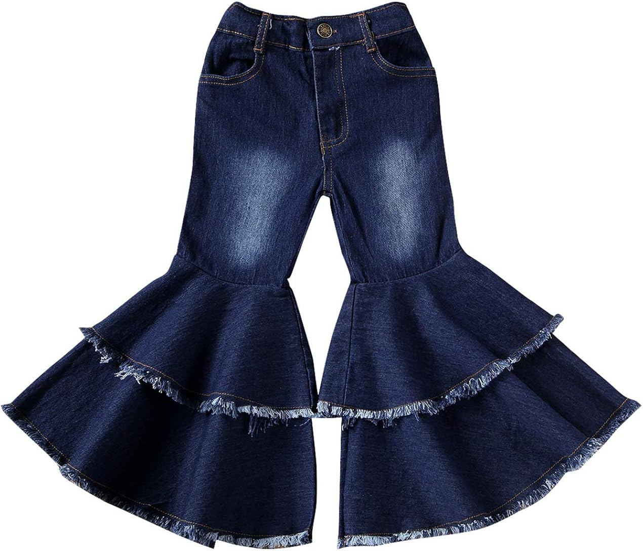 Little Girl's Vintage Jeans Skinny Denim Bell-Bottoms Pants: Clothing