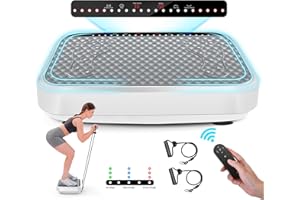 Vibration Plate Exercise Machine, Tawom Vibration Plate for Lymphatic Drainage, Whole Body Fitness Platform for Weight Loss, Body Toning, Dynamic Workout Lights, Home Gym Workout