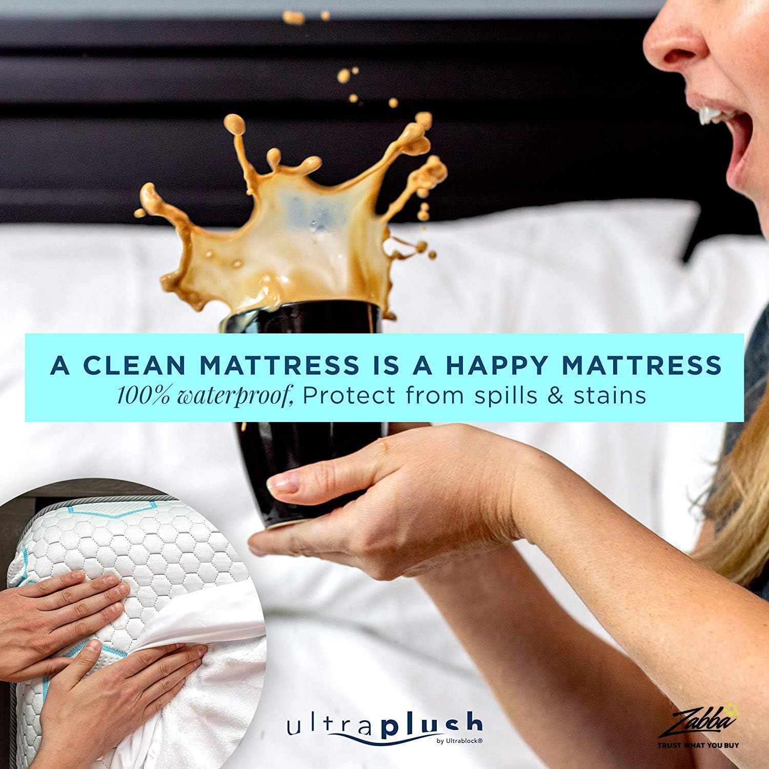 Ultra Plush 100% Waterproof Premium Mattress Protector, Luxuriously Soft and Comfortable, Protects Against Dust Mites and Allergens, Stretchable Deep Pocket Ensures Snug, Easy Fit (Queen Size): Home & Kitchen