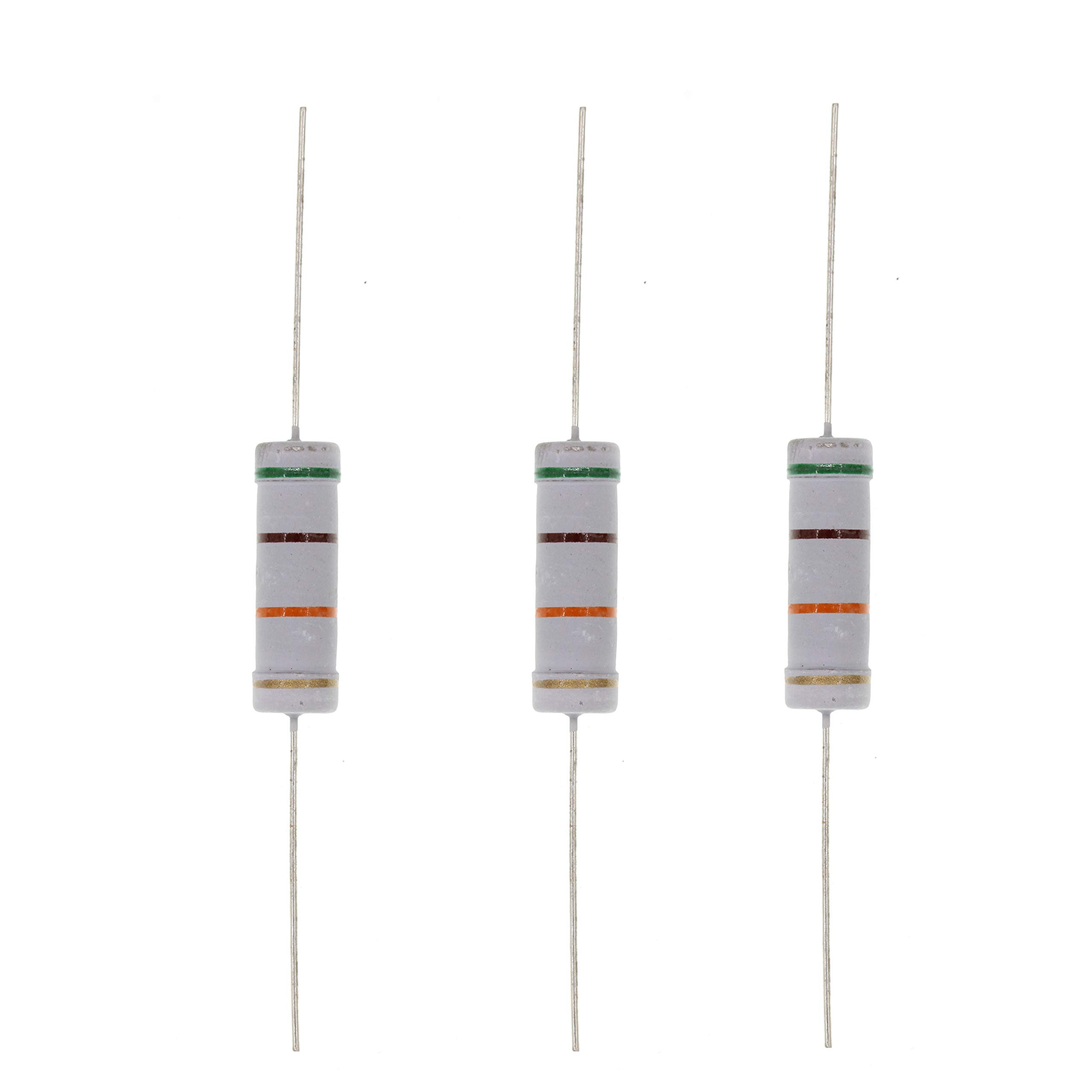 HUABAN 10PCS 5W 5 Watts 51K 51K Ohm 5% Metal Oxide Film Resistor