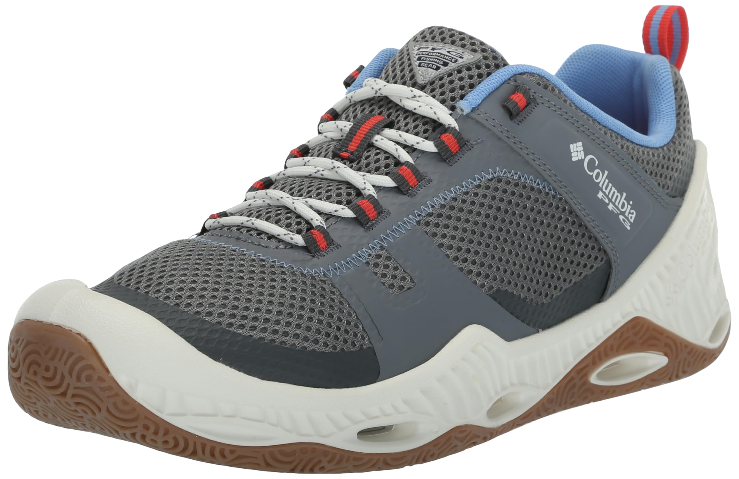 Columbia Women’s PFG Pro Sport, Grey Ash/Sunset Red, 12