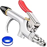 4PCS Air Nozzle Blow Gun Kit for Compressor, 2-Way Connection Mini Air Gun | 1/4'' NPT Quick Plug, Rubber Tip Nozzle, All Metal Build, Anti-leakage Teflon Tape, Air Compressor Gun for Dust Cleaning