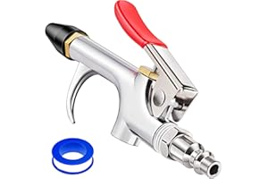 JASTIND 4Pcs Air Blow Gun Kit, 2-Way Connection Air Nozzle Blow Gun with Rubber Tip & 1/4IN Standard Quick Plug, Air Compressor Accessories Blower Gun for Dust Cleaning