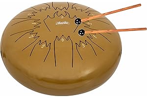 Nanrika Steel Tongue Drum, 12 Inch 13 Note, Percussion Instrument, Hand Pan Drum, With Bag, Music Book, Drumstick and Finger Cover (Gold)