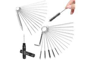 Herain Carburetor Torch Welding Tip Cleaner Set, Small Holes Cleaner for Cleaning Brake, Engine, Gas Orifices Parts, Torch Nozzle Tip, Sprinklers, Lawn Mowers (31 Pcs Cleaning Wire Set)