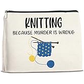 Xxoace Knitting Makeup Bag Funny Crochet Gifts, Crocheting Gifts for Crochet Lovers Knitters Women, Knitting Supplies Cosmetic Pouch
