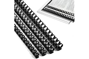 Lainballow 40Pcs Plastic Binding Combs, 5/8'',13/16'',7/8'',1'' Plastic Comb Binding Spines, 21 Ring Spiral Binding Coils, Ro