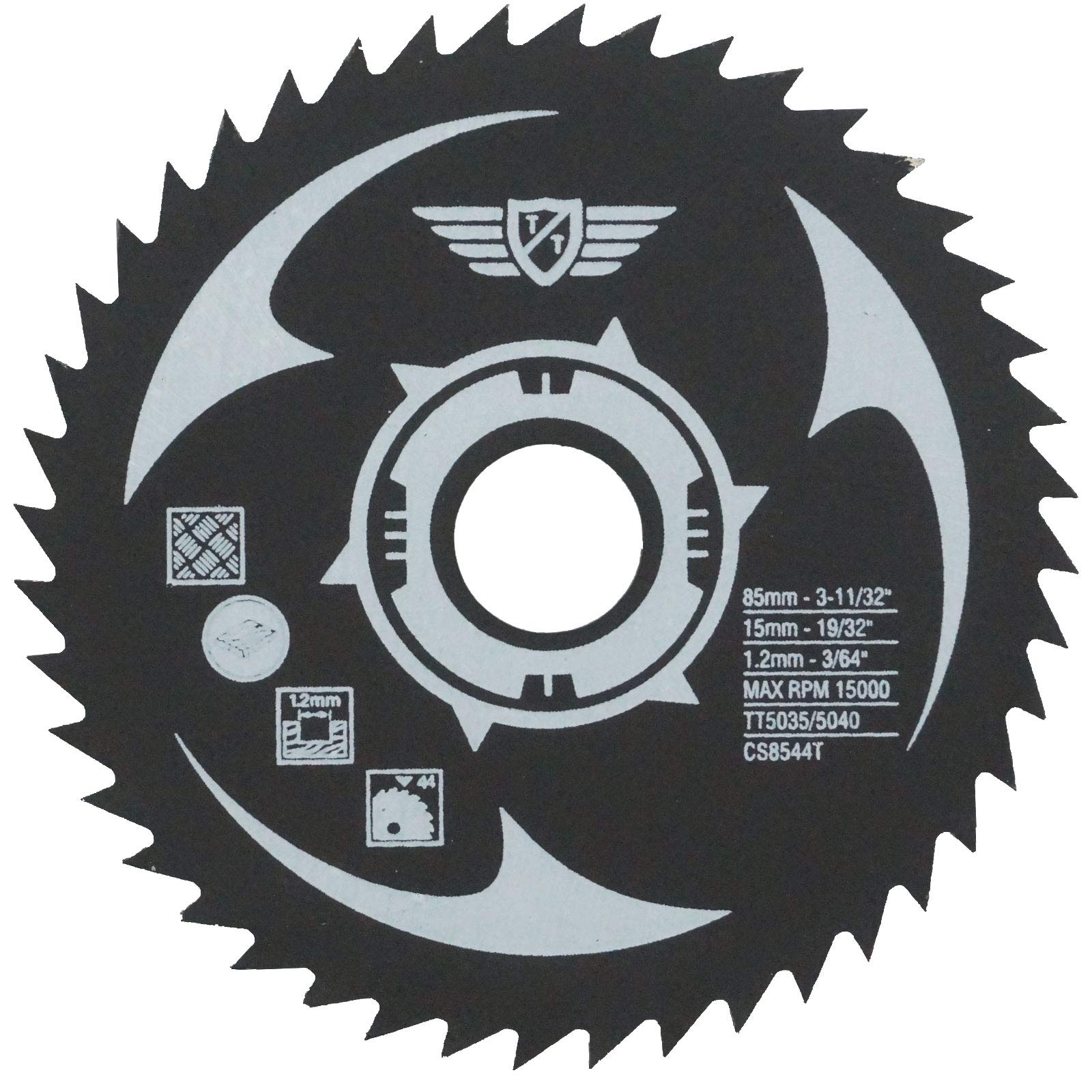 1 x TopsTools CS8544T 85mm 44T 15mm Bore HSS Saw Blades