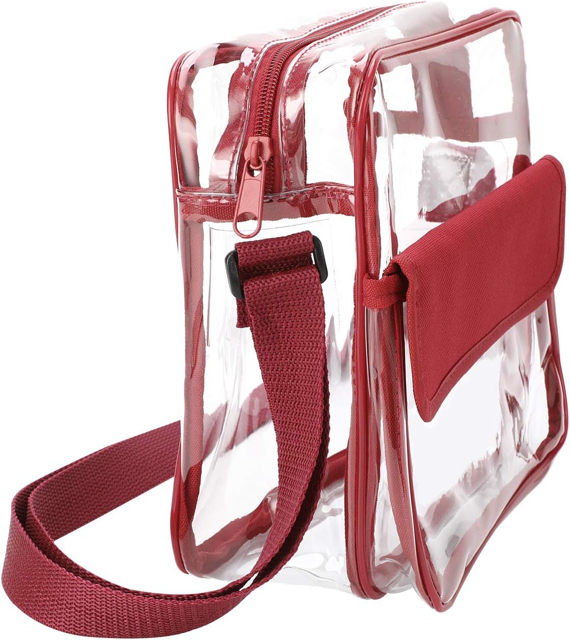 QKURT Clear Crossbody Messenger Shoulder Bag with Adjustable Strap - Image 3