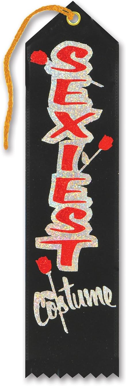 Bows & Ribbons - Beistle Sexiest Costume Fabric Award Ribbon, 2