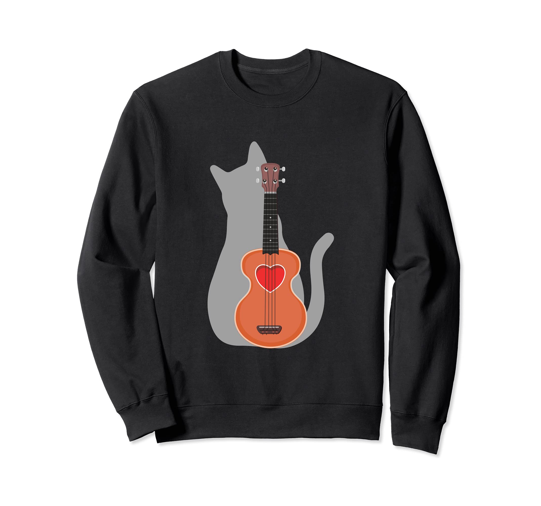 Cat Heart Musician Hawaiian Uke Guitar Acoustic Hawaii Sweatshirt