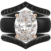 Rinfit Silicone Ring with Stone - Oval Cut Cubic Zirconia Solitaire Engagement Ring for Women - Rubber Wedding Bands - Patented Design