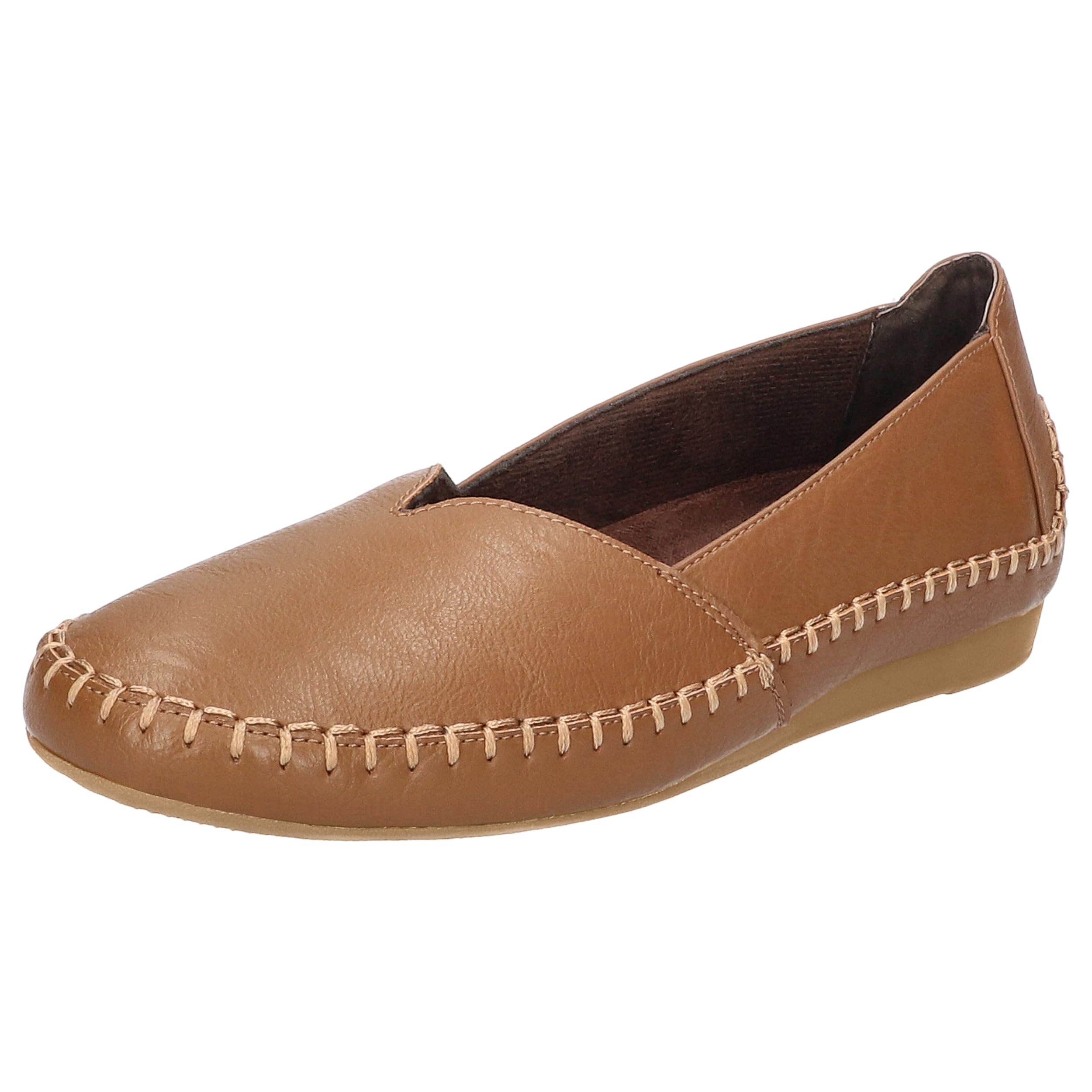 Easy Street Women’s Amity Flat Loafers, Tan, 7.5 Medium