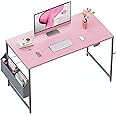 Pamray 47 Inch Computer Desk for Small Spaces with Storage Bag, Home Office Work Desk with Headphone Hook, Small Office Desk Study Writing Table