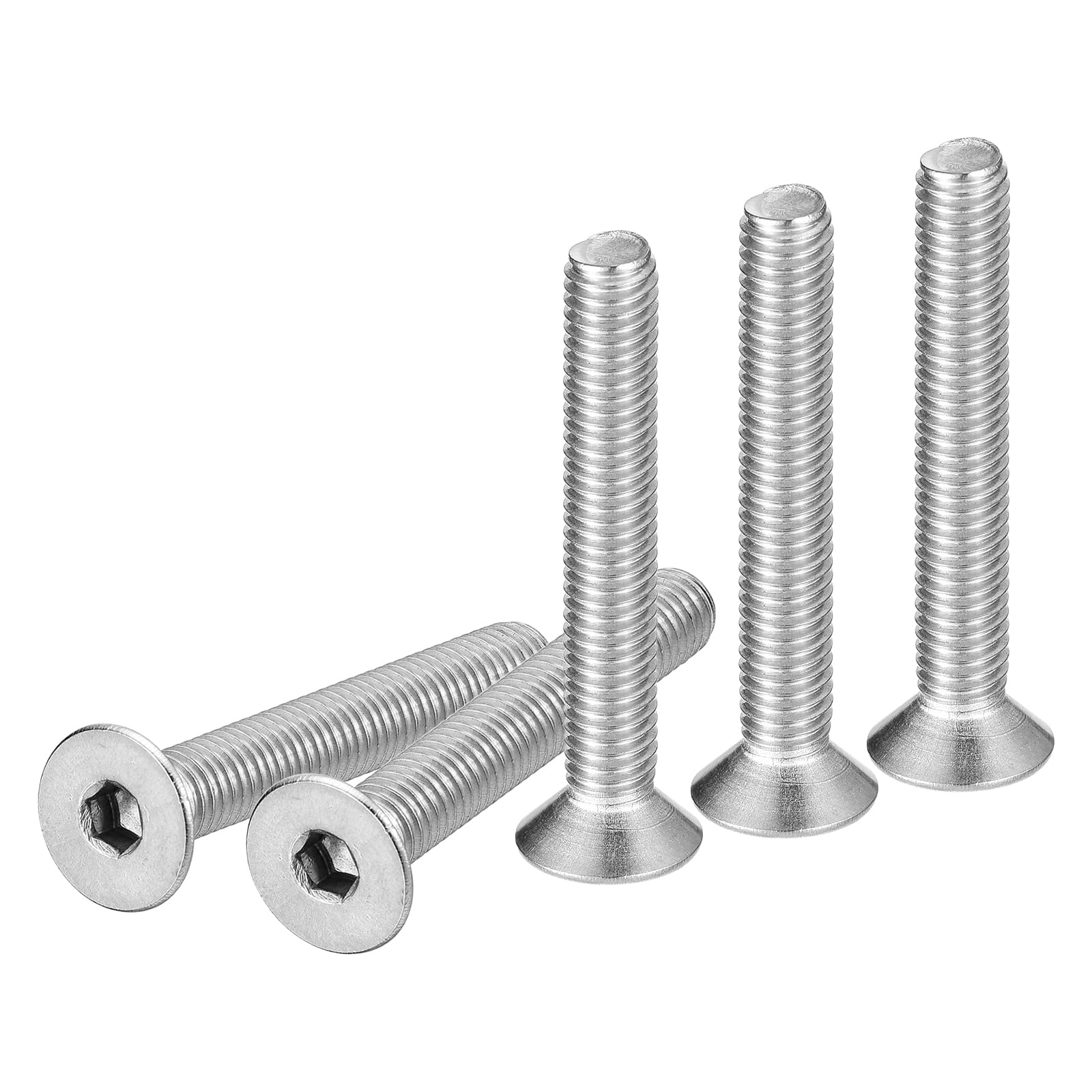 DTGN M5-0.8 x 35mm Flat Head Socket Cap Screws, 50 Pack 304 Stainless Steel Hex Socket Flat Head Screws, Full Thread, Countersunk Bolts — image 1