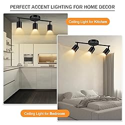 LED Track Lighting Fixtures Ceiling, Black 3-Light