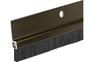 Randall Manufacturing Co., Inc | Door Sweeps – Aluminum & Brush | Brush Sweeps for Gaps Up to 1” | Brown Trim with Black Brush | 3 Feet | 3/4" Brush | Fill Gaps & Keep Unwanted Debris Out