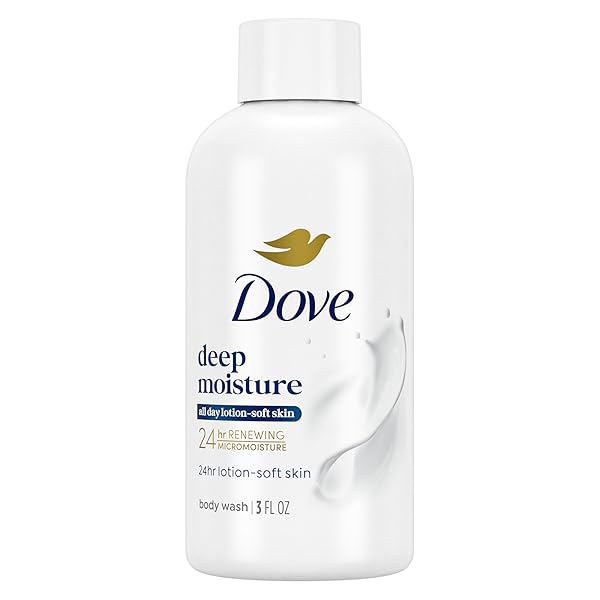 DOVE BODY WASH DEEP MOISTURE FOR 24HR LOTION-SOFT SKIN MOISTURIZING SKIN CLEANSER WITH NO SULFATES NO PARABENS 3 OZ
