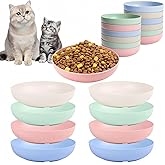 [12 Pack] Cat Dishes Whisker Friendly, Shallow Wide Pet Food and Water Bowl, 5.5 Inch Cat Food Dish, Friendly Wet Feeding Bow