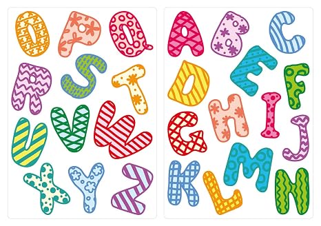 Dekodino Pegatina De Pared Abecedario Con Estampados De Colores 26 Letras