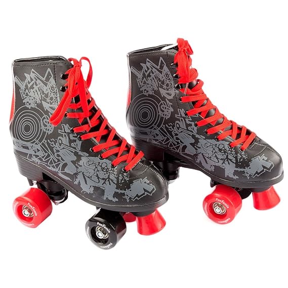 FunTomia Rollschuhe/Discoroller Größen 30-42 - Rollerskates Disco Roller Skate Indoor Outdoor