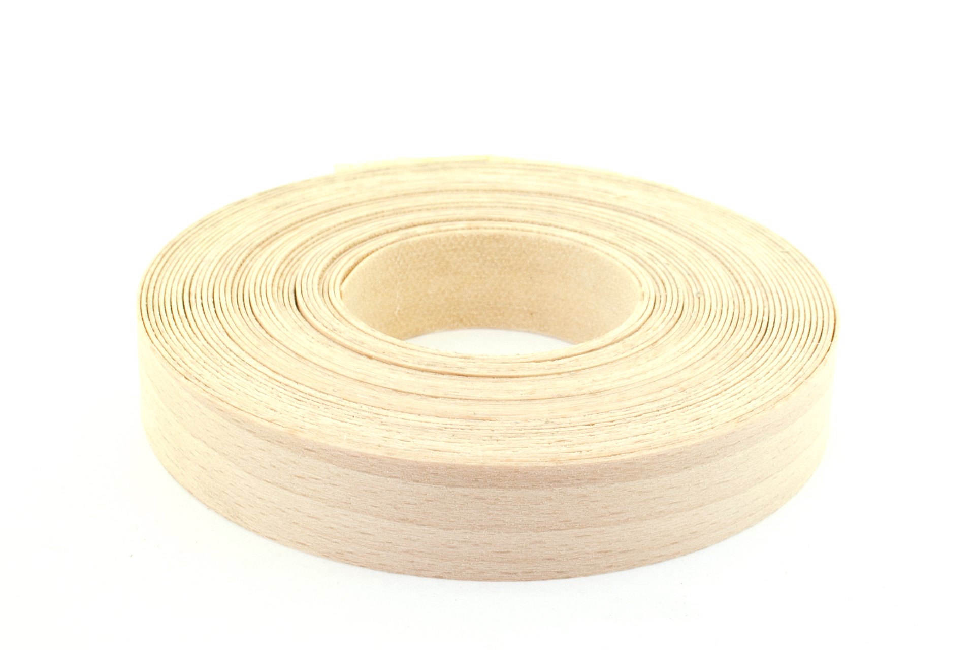 15mm White Beech Veneer Edging 7.5m Roll PreGlued IronOn Real