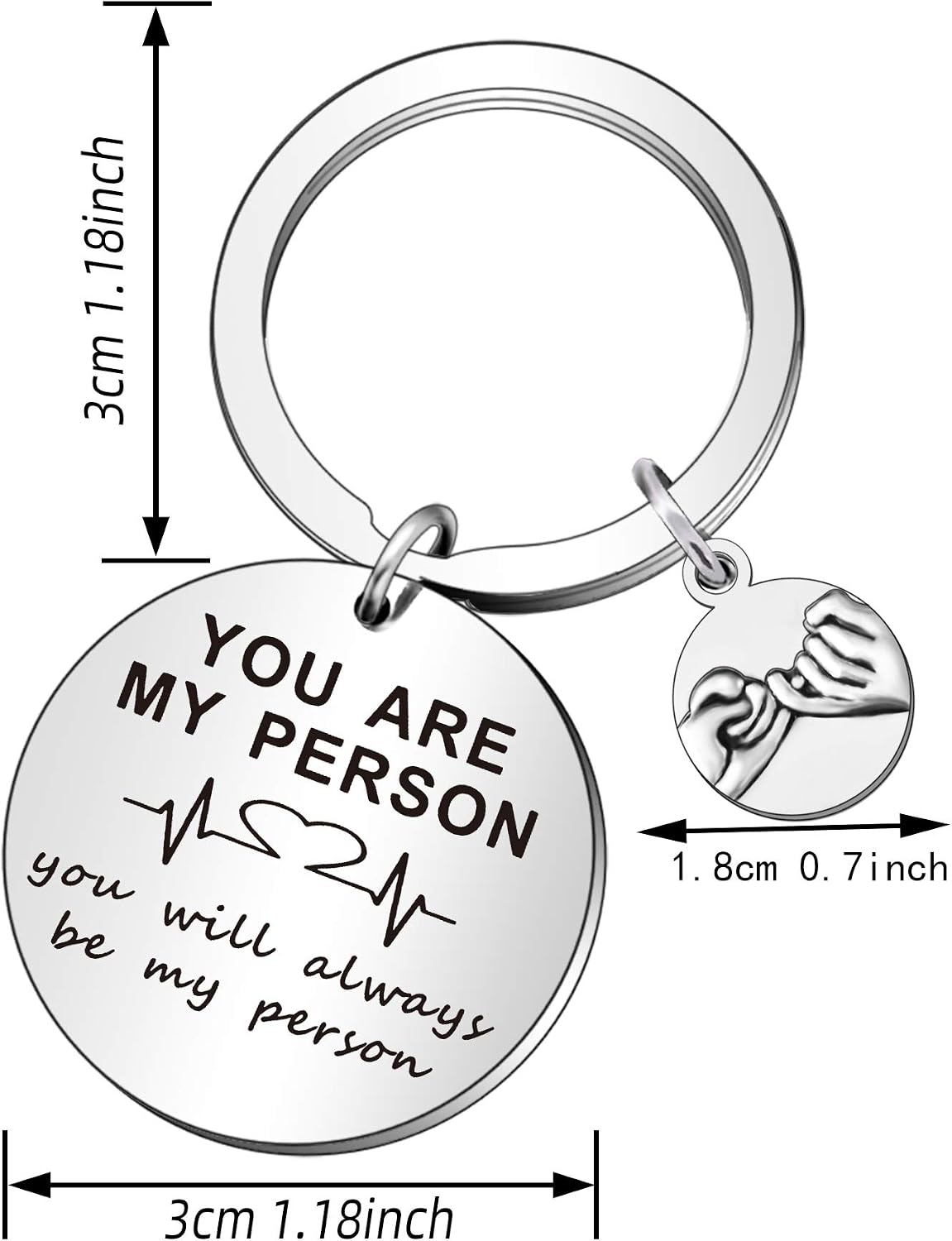 QMVMV You are My Person Gifts Bff Women Teens Girls Best Friends Keyring Birthday Valentines Keychain Key Rings - Image 3