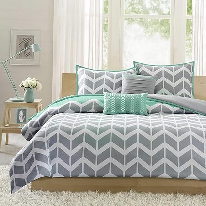 Amazon Com Kaputar Beautiful Grey Teal Blue Green Stripe